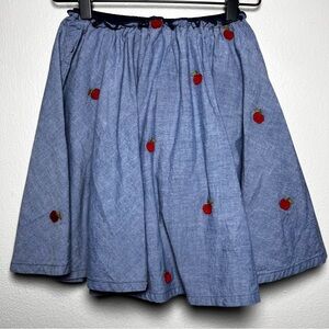 Pink Chicken‎ Girls Gianna Skirt 14 Year Chambray Denim Apples School Pull On